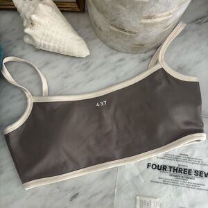 437 Clay Gray sports bra Top NEW
